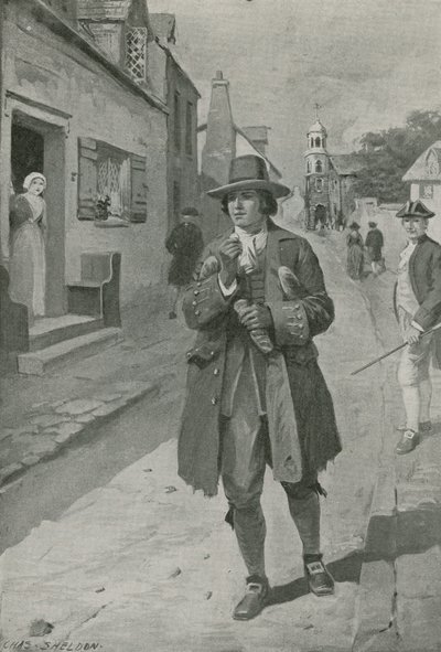 Benjamin Franklin llegando a Filadelfia de Charles Mills Sheldon